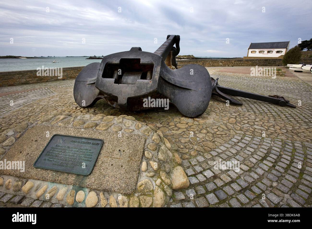 Anker des Öltankschiffs "Amoco Cadiz", Tankerunglück von 1978, Portsall, Finistere, Bretagne, Frankreich, Europa Stockfoto