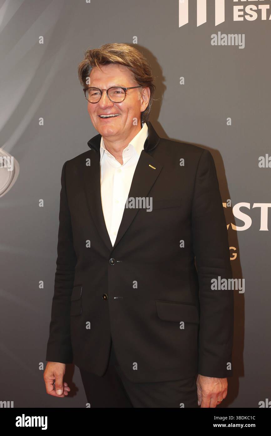 Deutscher Moderator Peter Escher bei der Gala zum 10. GRK Golf Charity Masters Leipzig 2017, deutscher Moderator Peter Escher bei der Gala zum 10. G Stockfoto