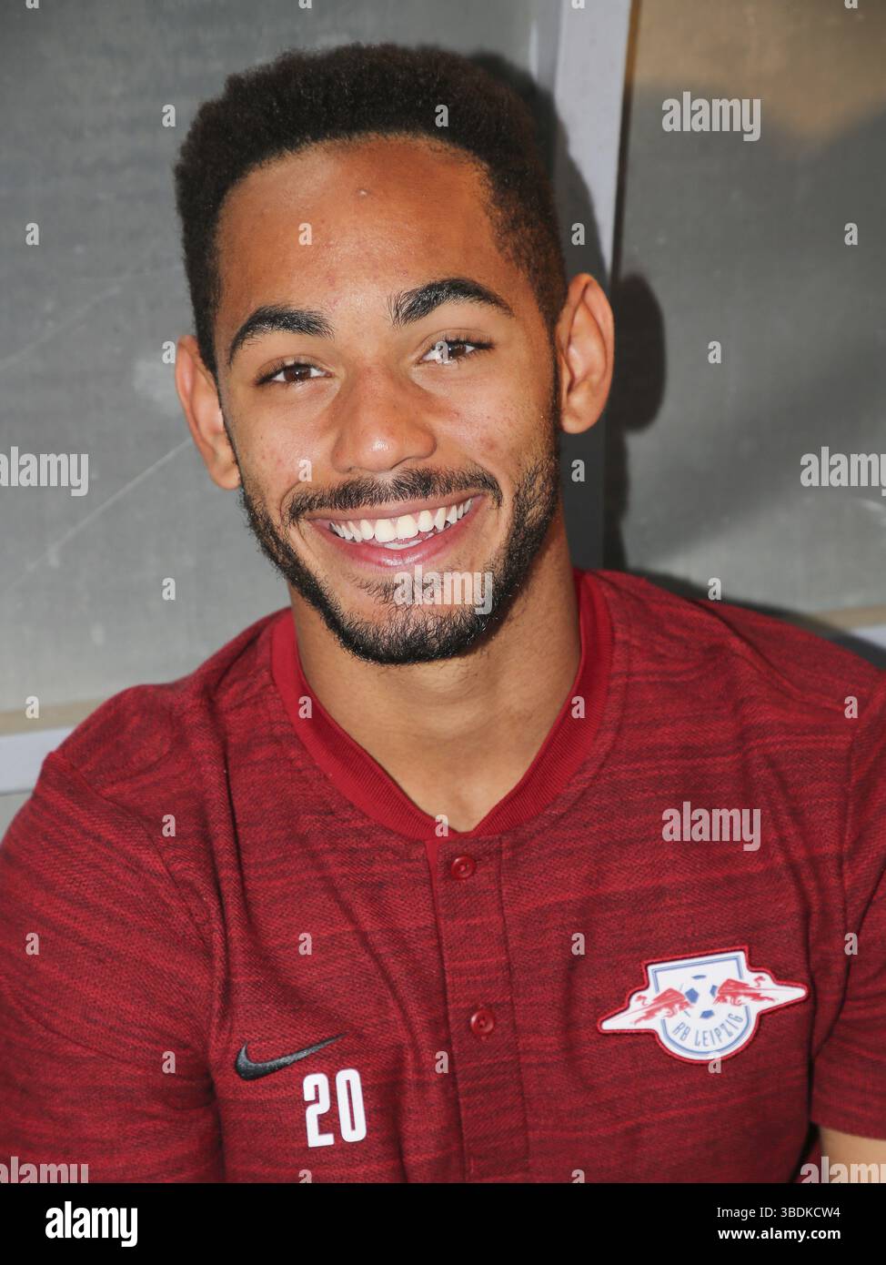 Brasilianischer Fußballspieler Matheus Cunha vom RB Leipzig nach dem Testspiel gegen den ZFC Meuselwitz am 24.7,18, brasilianischer Fußballspieler Matheus Cunha RB Stockfoto
