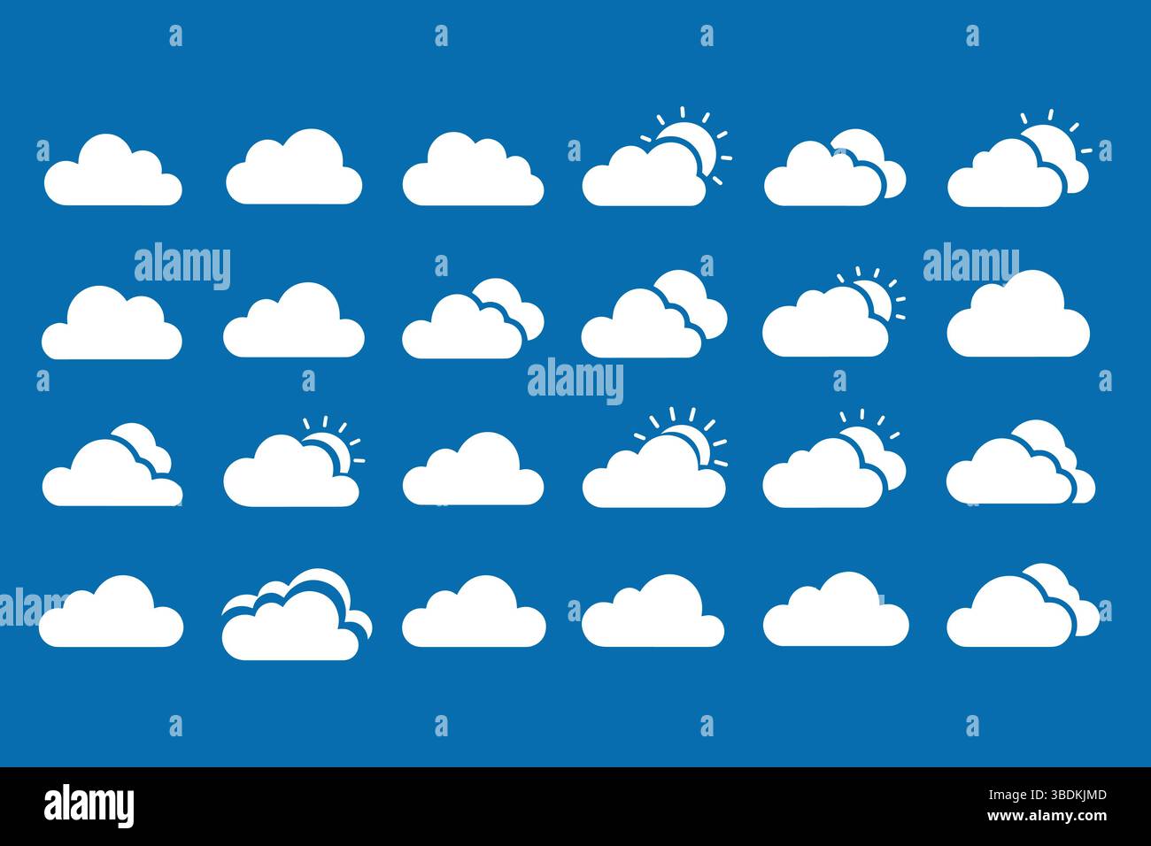 Minimal Cloud Symbol Set Wetter-Themen Wolken Illustrationen und Vektor Stock Vektor