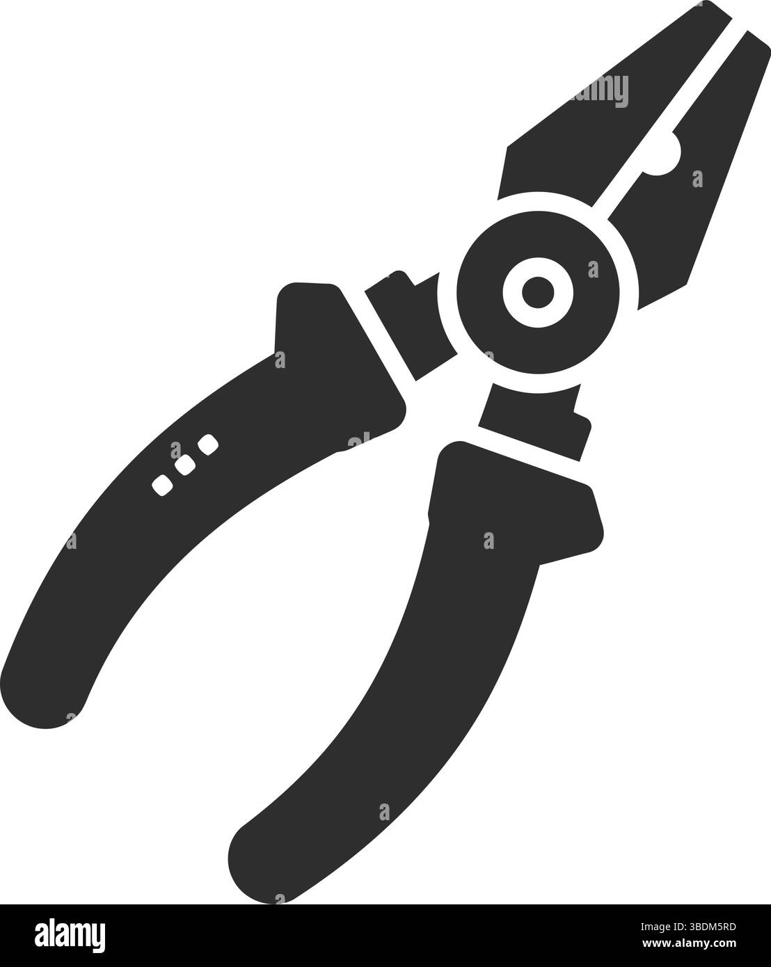 Schwarz-weiß Silhouette der Zange – minimalistische Illustration des Handwerkzeugs Stock Vektor