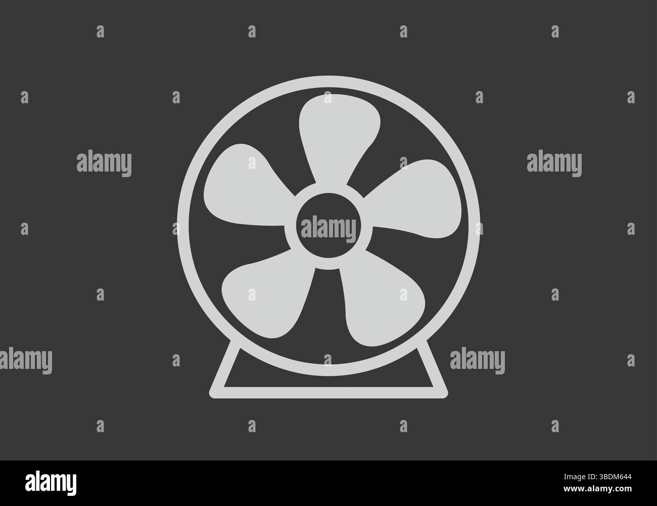 Minimalistisches Tischfächersymbol auf dunklem Hintergrund Stock Vektor