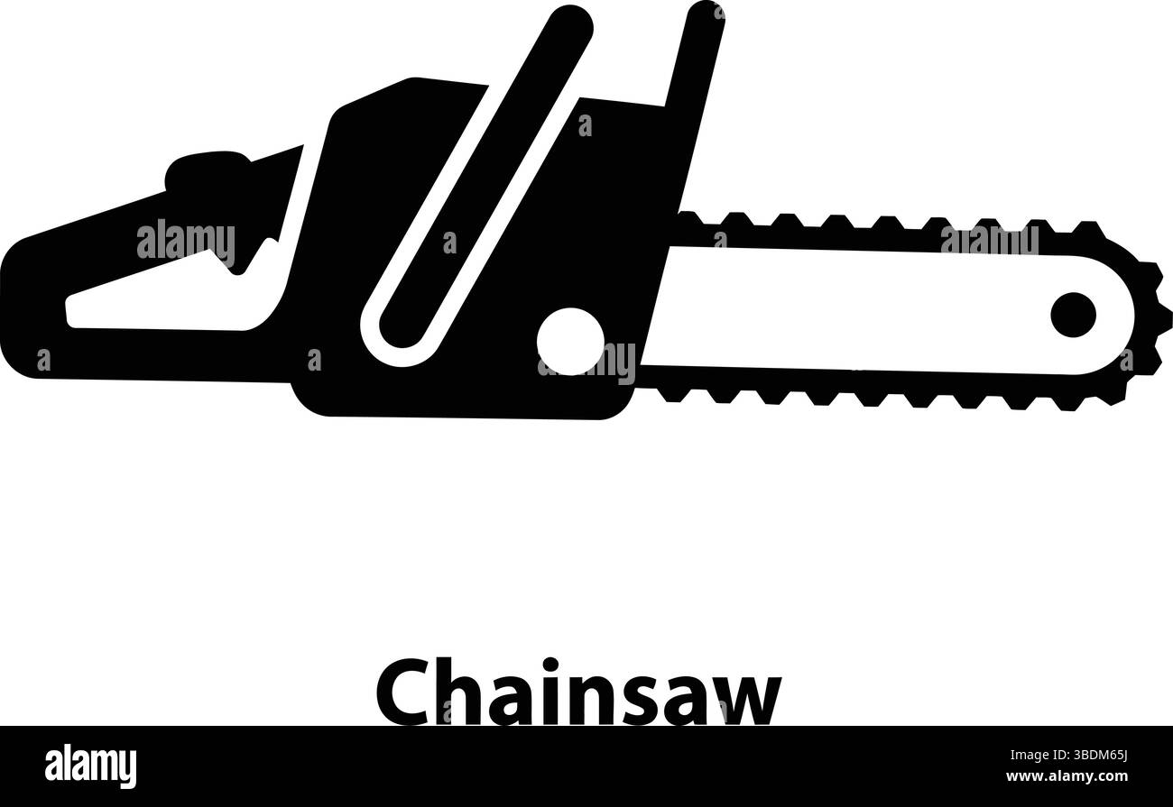 Silhouette Der Motorsäge Stock Vektor