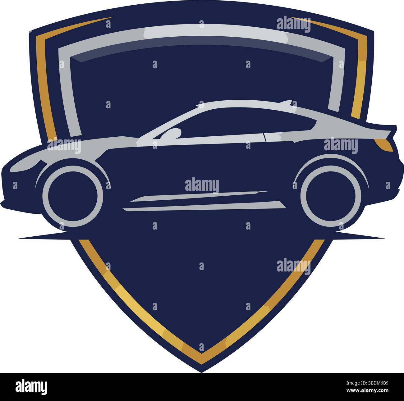 Stilvolles Auto-Emblem auf Schild Hintergrund Stock Vektor