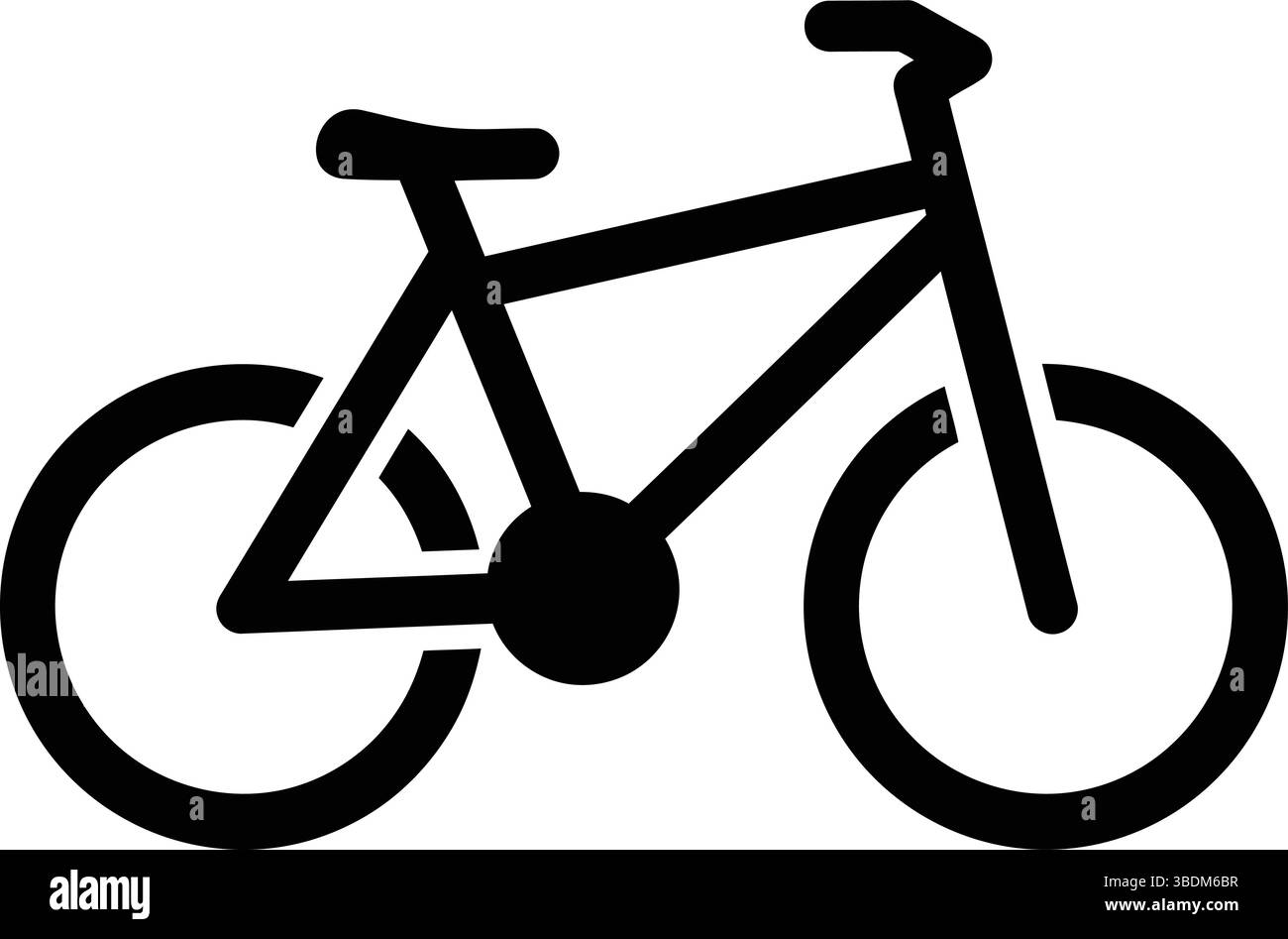 Schwarz-weißes Fahrrad-Symbol – minimalistisches Silhouette-Design Stock Vektor
