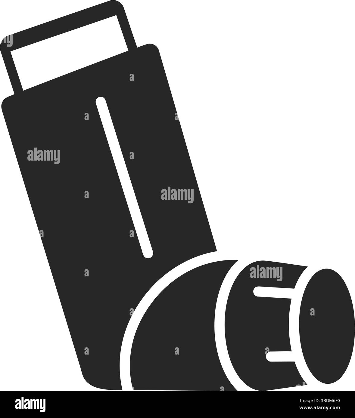 Symbol für den Inhalator in Schwarz-weiß Stock Vektor