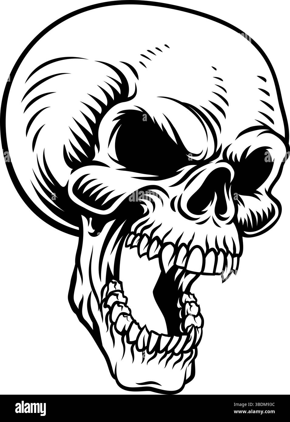 Illustration Schreiender Schädel Reaper Schreiend Stock Vektor