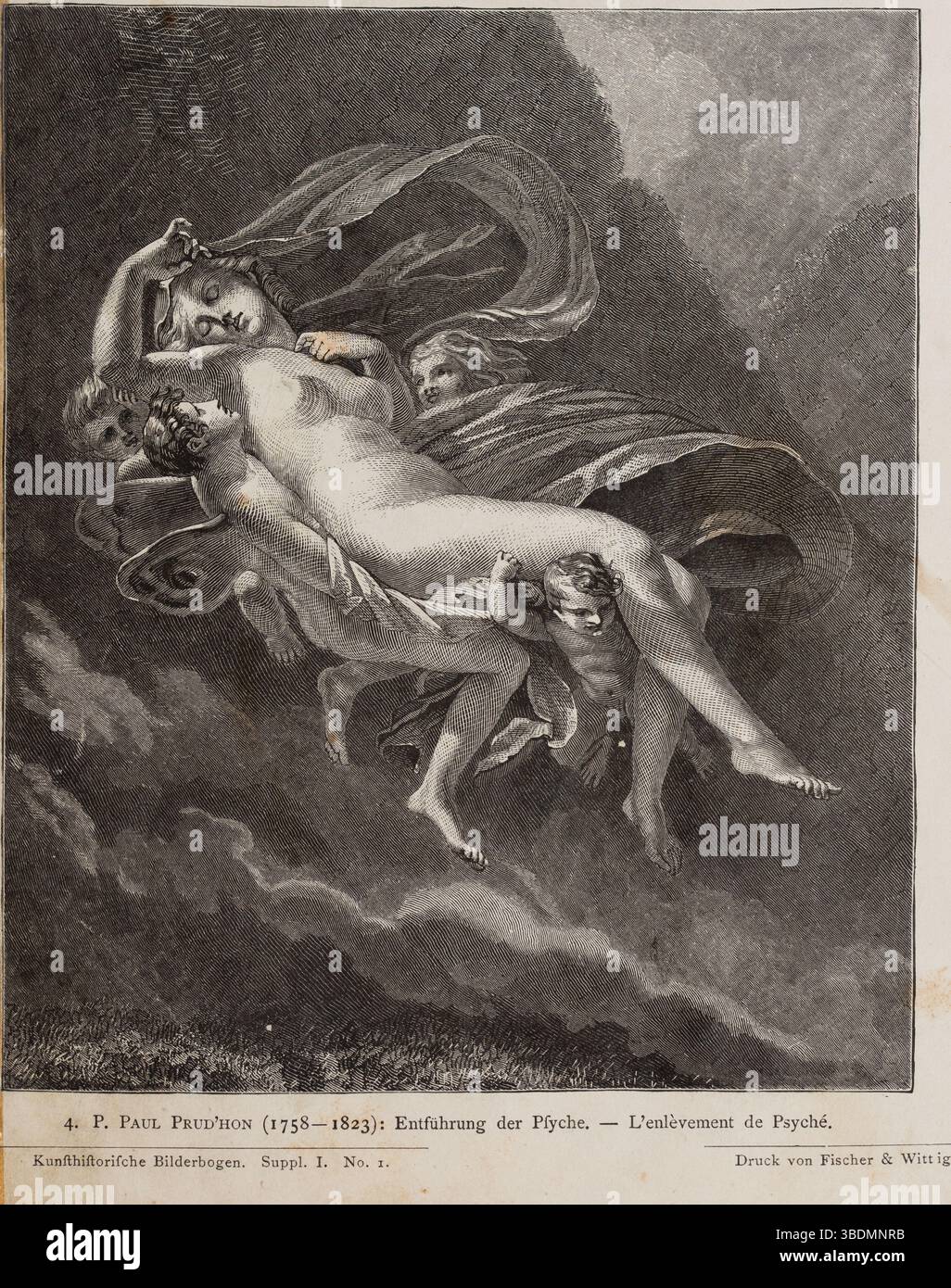 Psyche Carry Off by the Zephrys Dated1824 ArtistJean-Baptiste Aubry-Lecomte; nach Pierre-Paul Prud'Hon Stockfoto