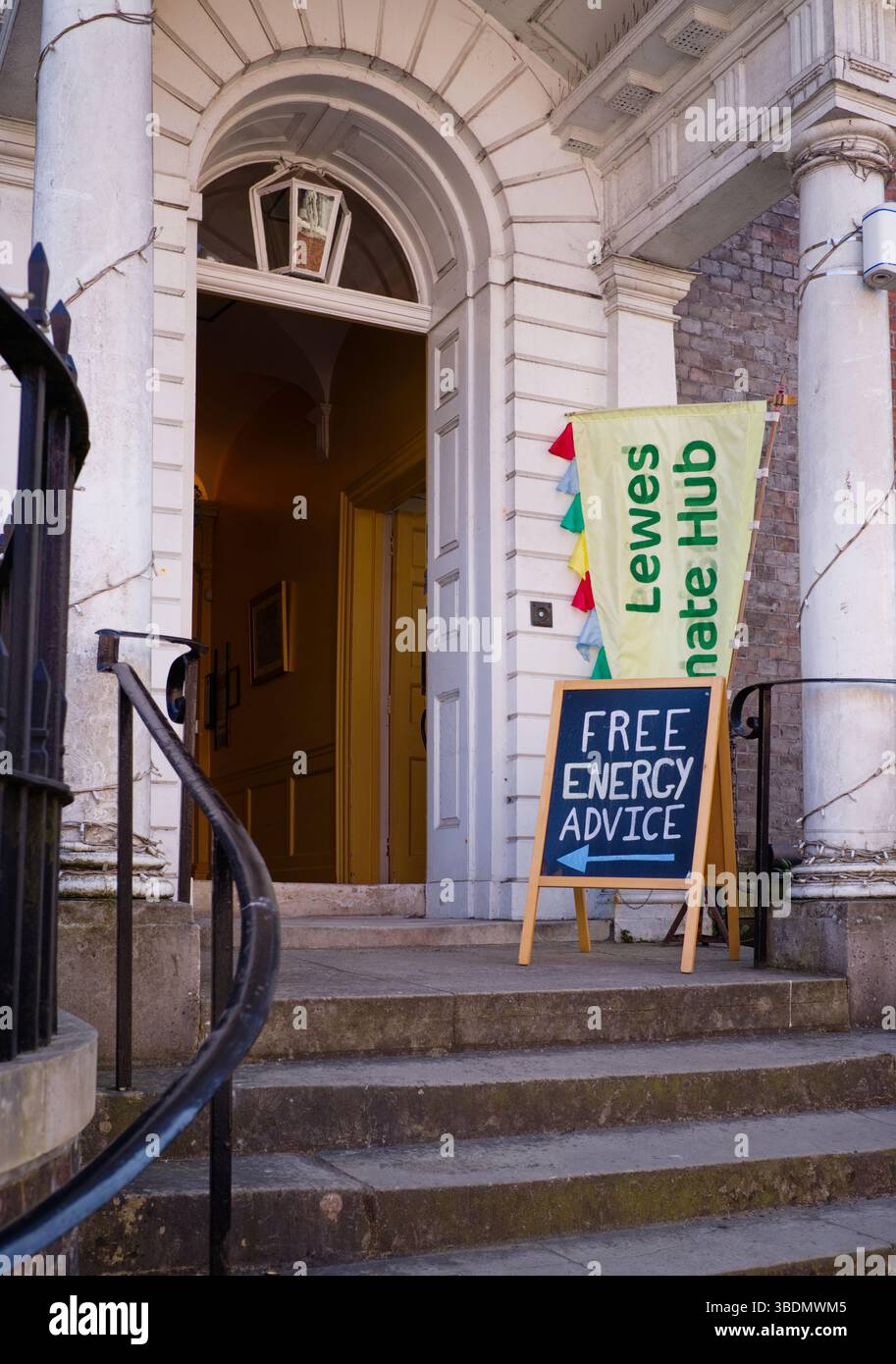 Eingang zum Lewes Climate Hub Stockfoto
