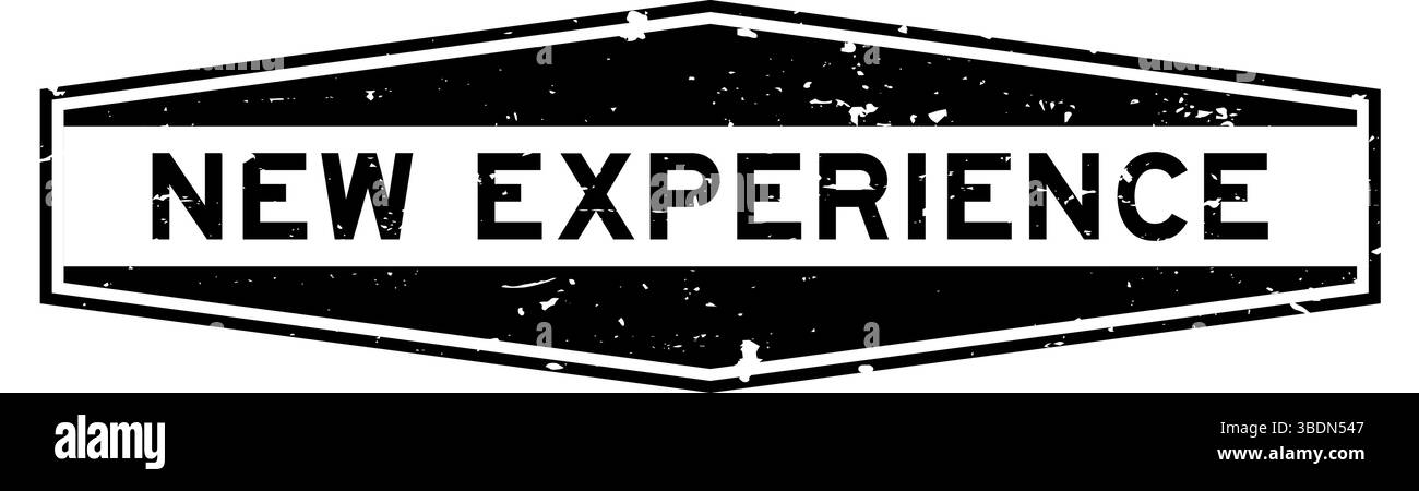 Grunge schwarzer neuer Erfahrungswort sechseckiger Gummisiegelstempel auf weißem Hintergrund Stock Vektor
