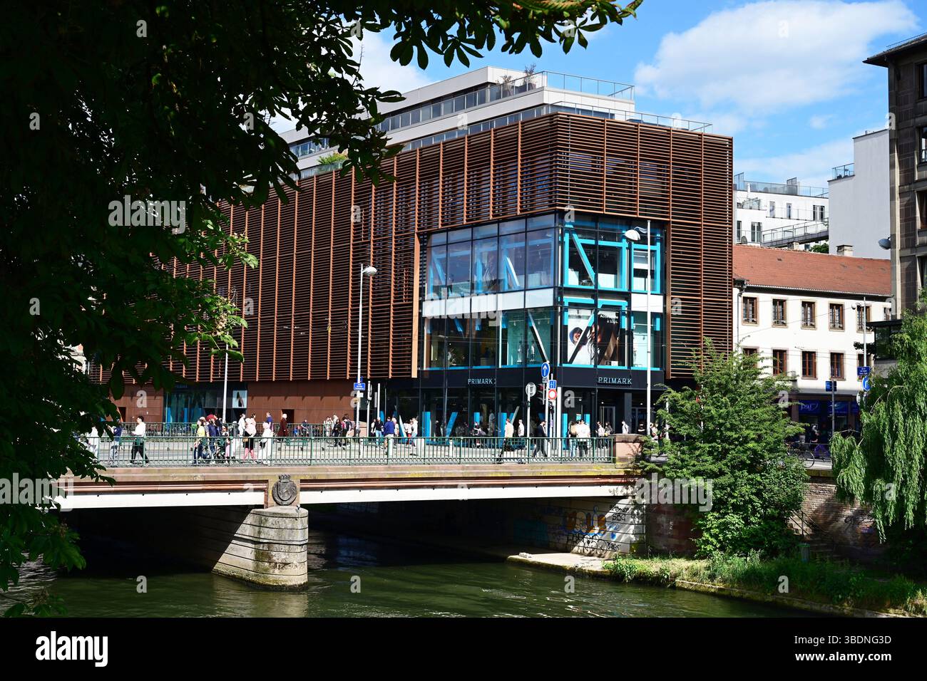 Streetview Pont de Paris, Straßburg Stockfoto