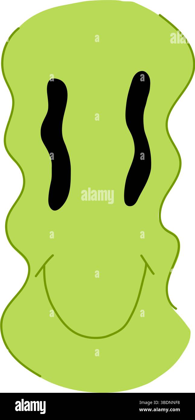 Erleben Sie psychedelische Lächeln Cartoon-Vektor-Illustration Stock Vektor