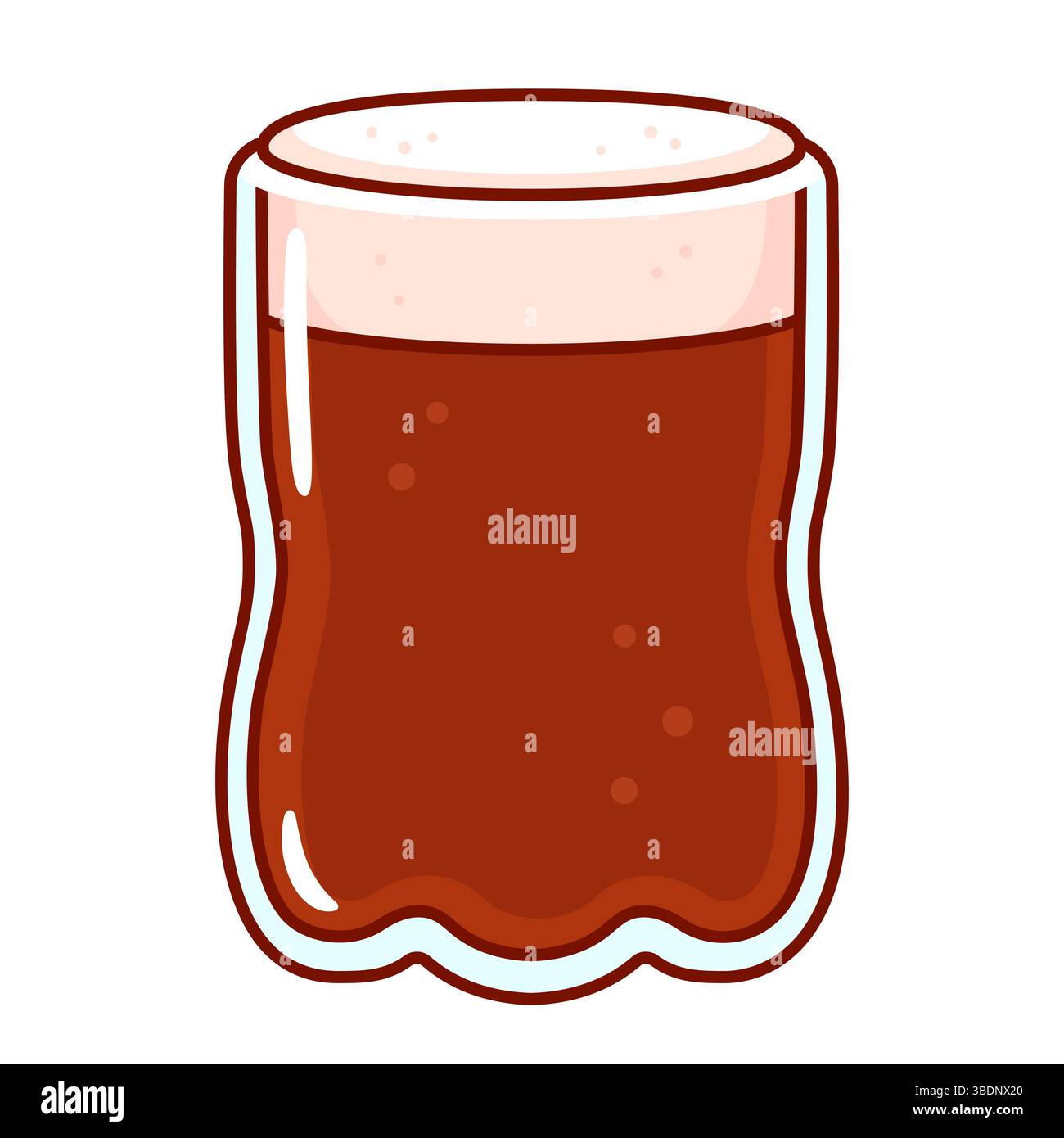 Fernet con coca, traditionelles argentinisches Getränk. Niedliche Zeichentrickillustration. Stock Vektor