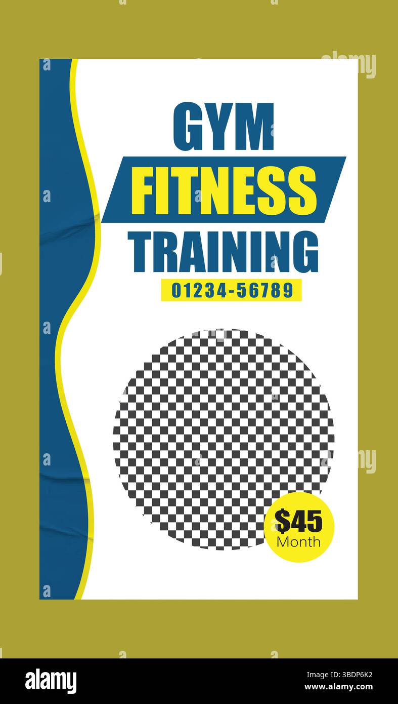 Gym Workout Medien Social Story Post Stock Vektor