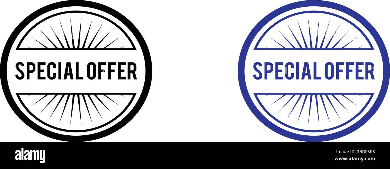 Sonderangebot Icon Symbol Label Logo Siegel Stempel Zeichen Zeichen für Verkauf, Rabatte und Werbeaktionen Stock Vektor
