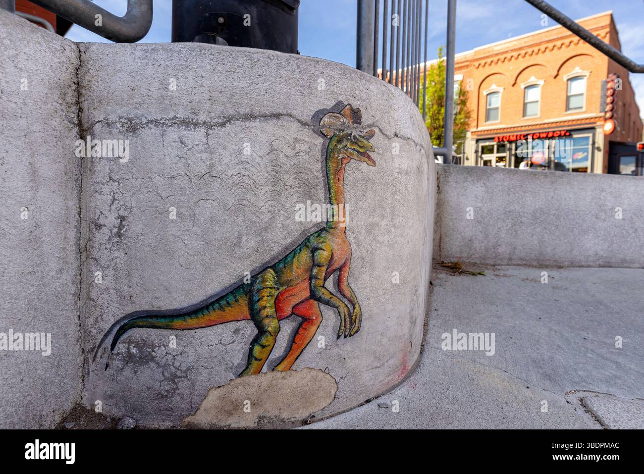 „Cowboy Compy“ von Christina Morrison, Teil des 2022 itty Bitty Art Project – Golden, Colorado, USA Stockfoto
