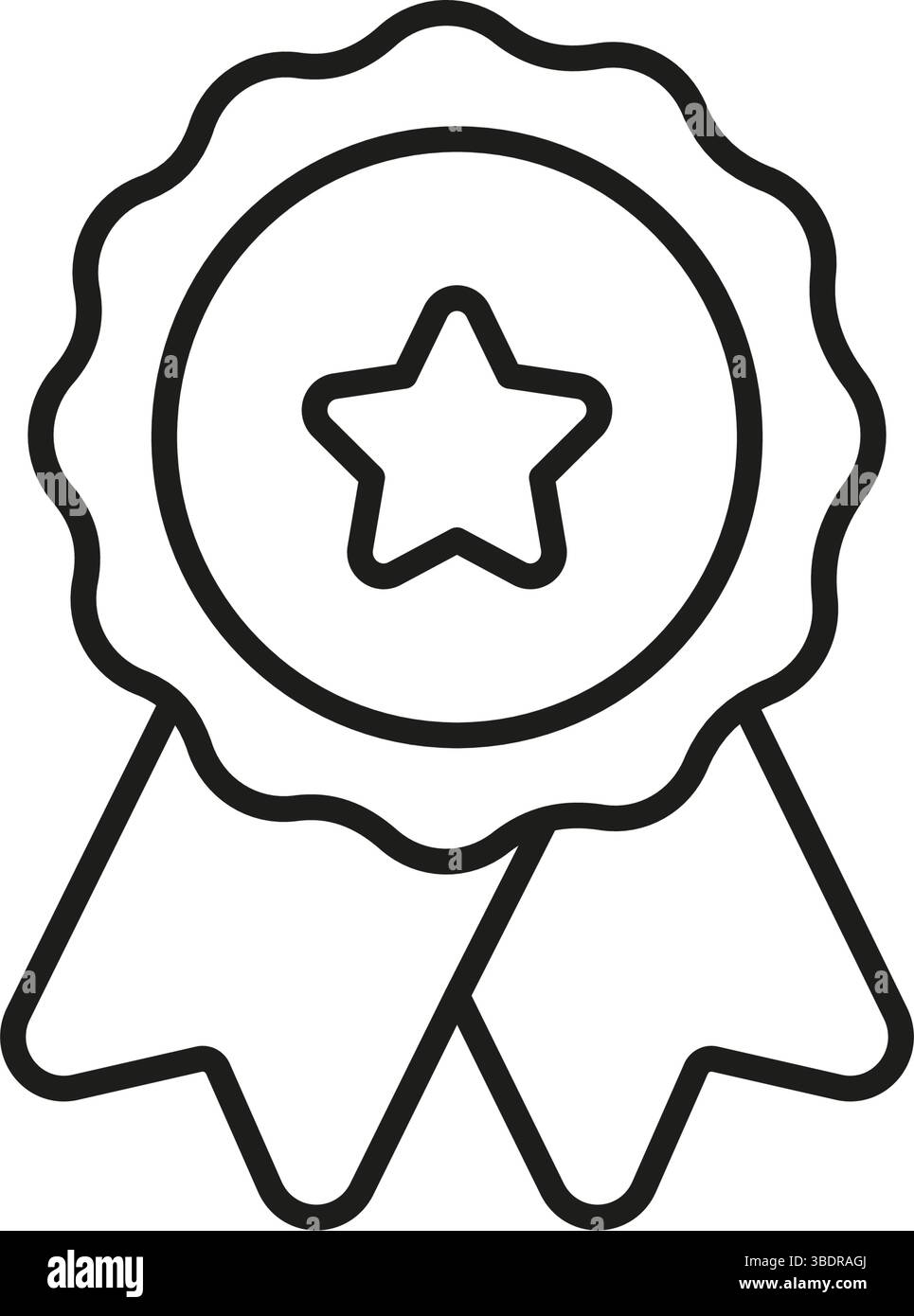 Preisband Mit Sternenlinie-Symbol. Outline-Symbol Für Leistung, Exzellenz Und Anerkennung. Leistungsabzeichen, Auszeichnung Und Qualitätssicherung. Bearbeitbare Kontur Stock Vektor