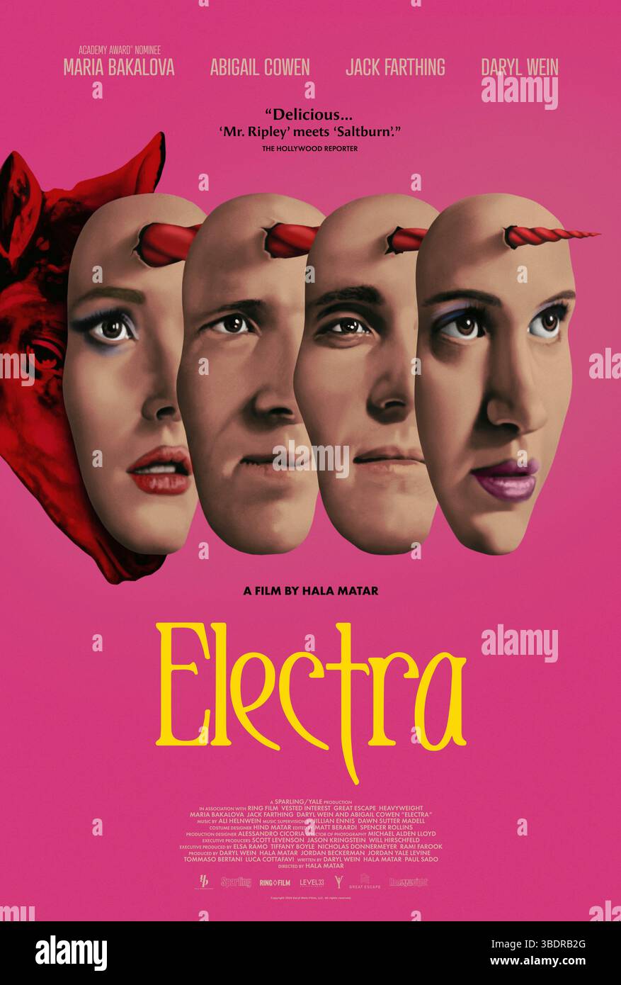 Electra (2024) unter der Regie von Hala Matar mit Maria Bakalova, Abigail Cowen und Jack Farthing. Ein Journalist und seine Begleiterin reisen, um einen berühmten Musiker nach Rom zu interviewen, wo eine großzügige Einladung zu einem Landgut zu etwas viel mehr wird, als jeder erwartet hat. US-Poster NUR FÜR REDAKTIONELLE ZWECKE. Guthaben: BFA / Level 33 Entertainment Stockfoto