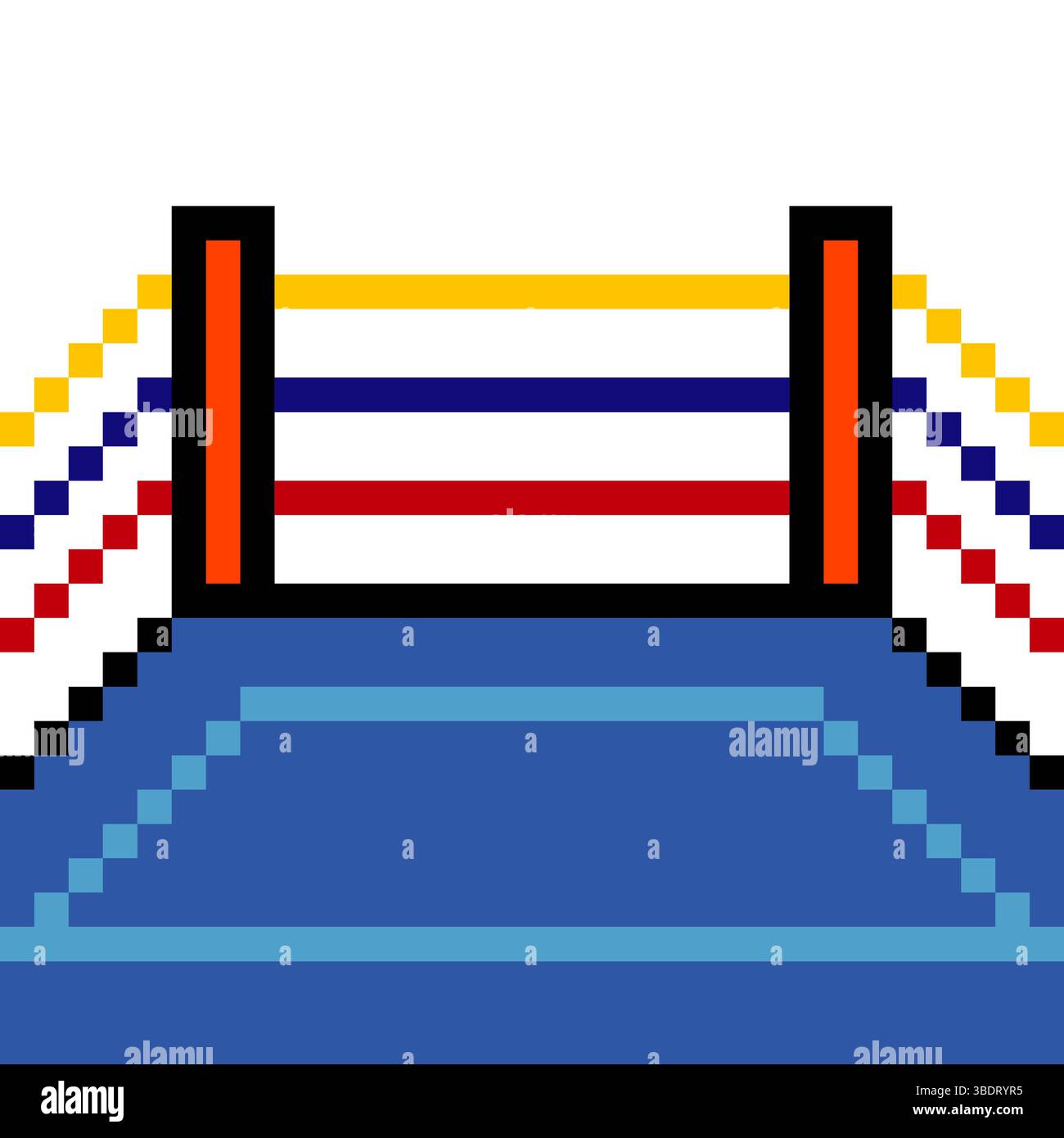 Leerer Boxring im Pixel-Art-Stil Stock Vektor