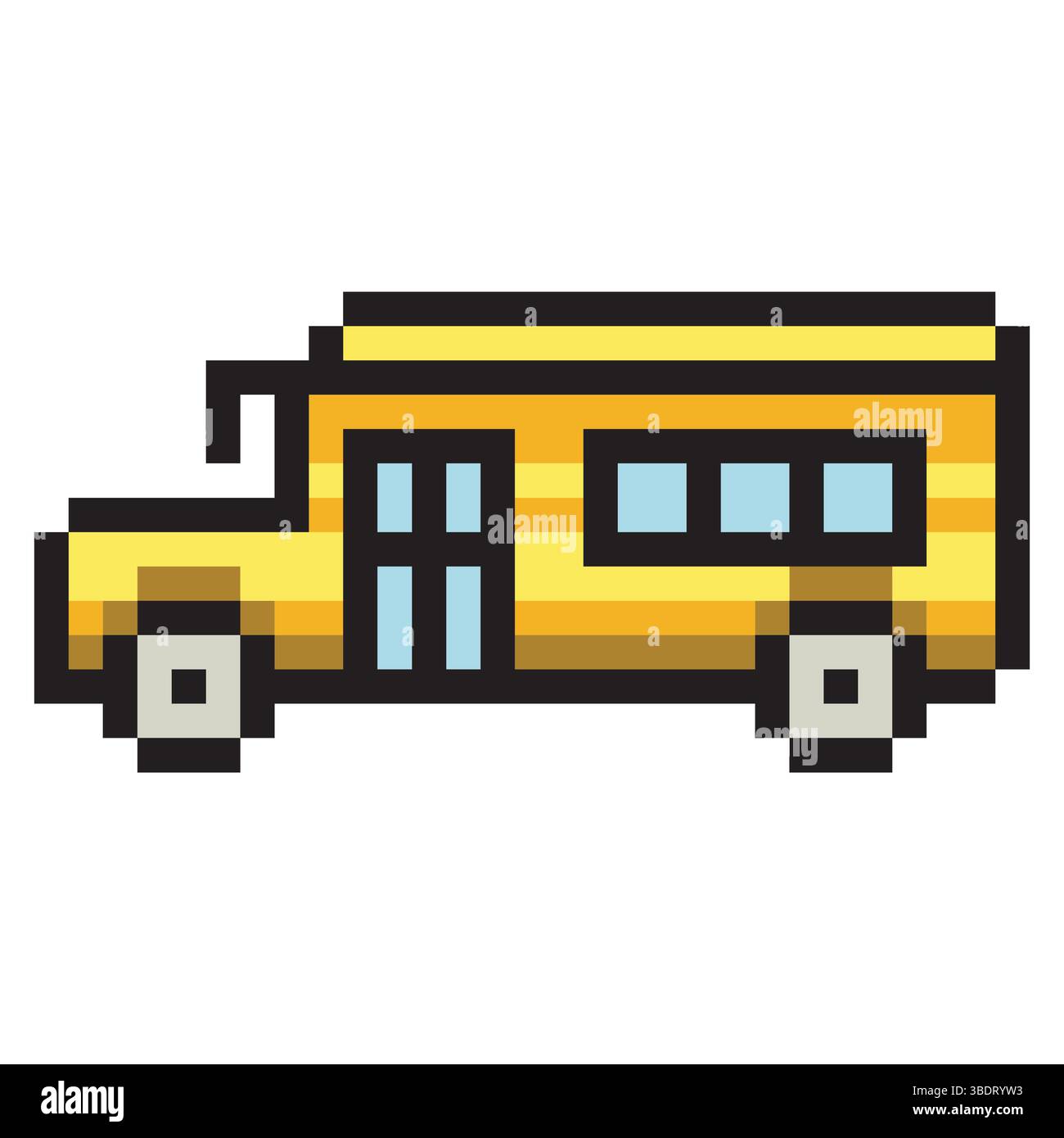 Schulbus im Pixel-Art-Stil Stock Vektor