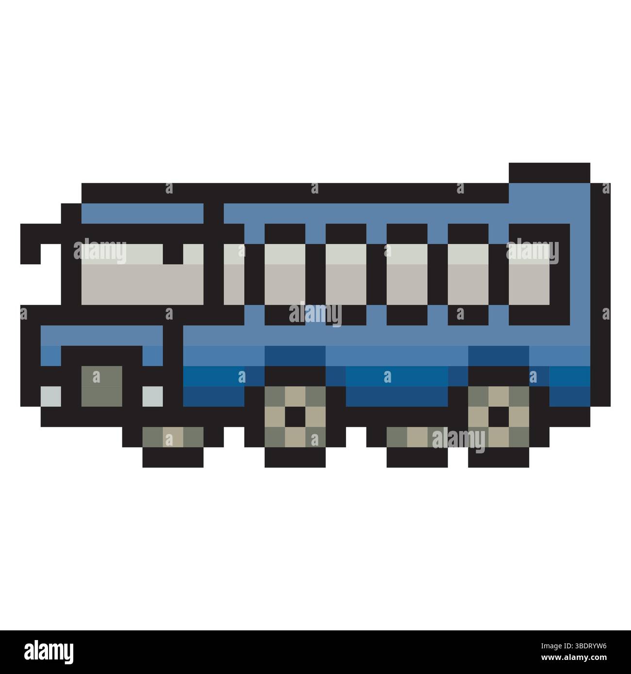 Schulbus im Pixel-Art-Stil Stock Vektor