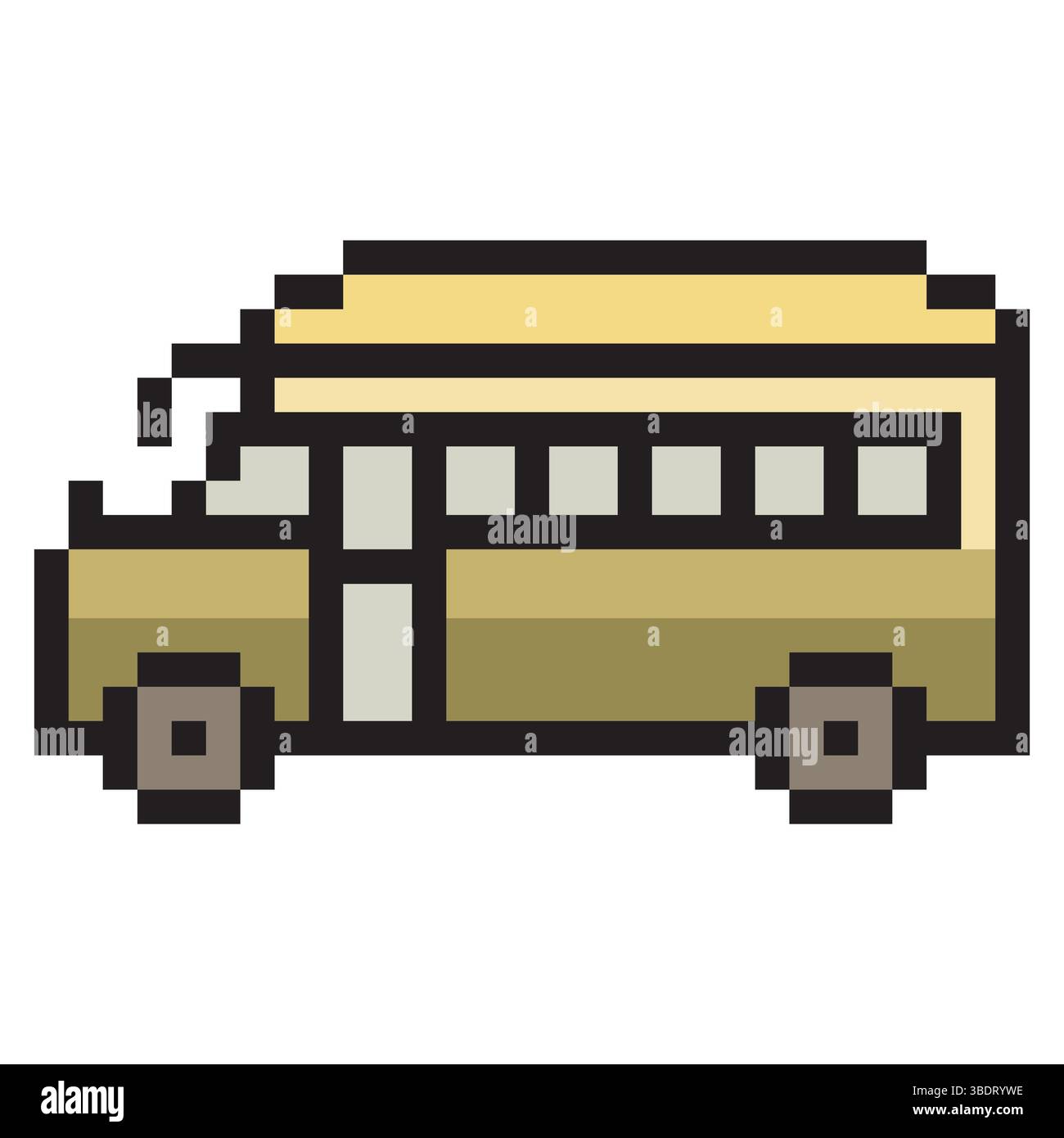 Schulbus im Pixel-Art-Stil Stock Vektor