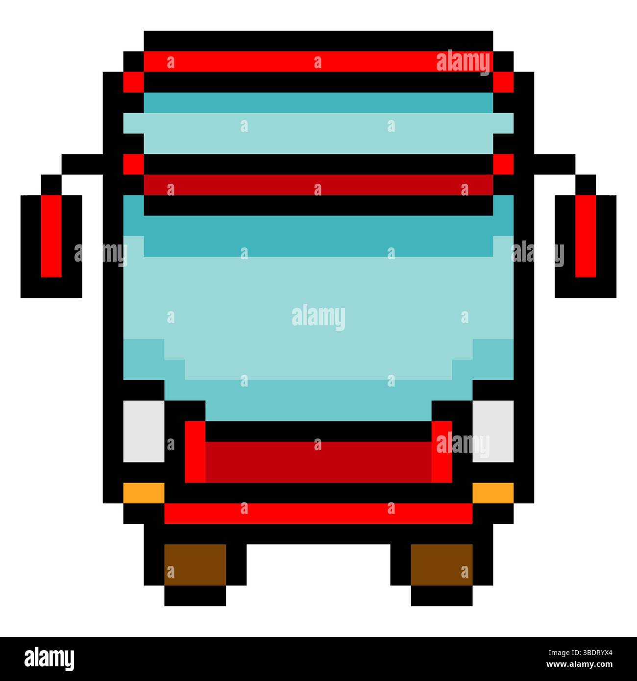 Busfrontansicht in Pixelgrafik Stock Vektor