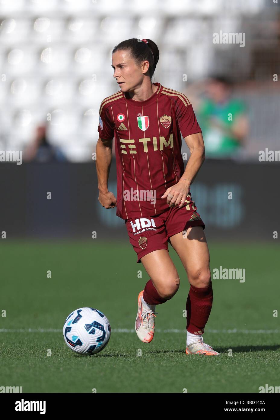 Como, Italien. Mai 2025. Emilie Haavi von AS Roma während des Finalspiels Juventus gegen AS Roma Coppa Italia im Stadio Giuseppe Sinigaglia, Como. Der Bildnachweis sollte lauten: Jonathan Moscrop/Sportimage Credit: Sportimage Ltd/Alamy Live News Stockfoto