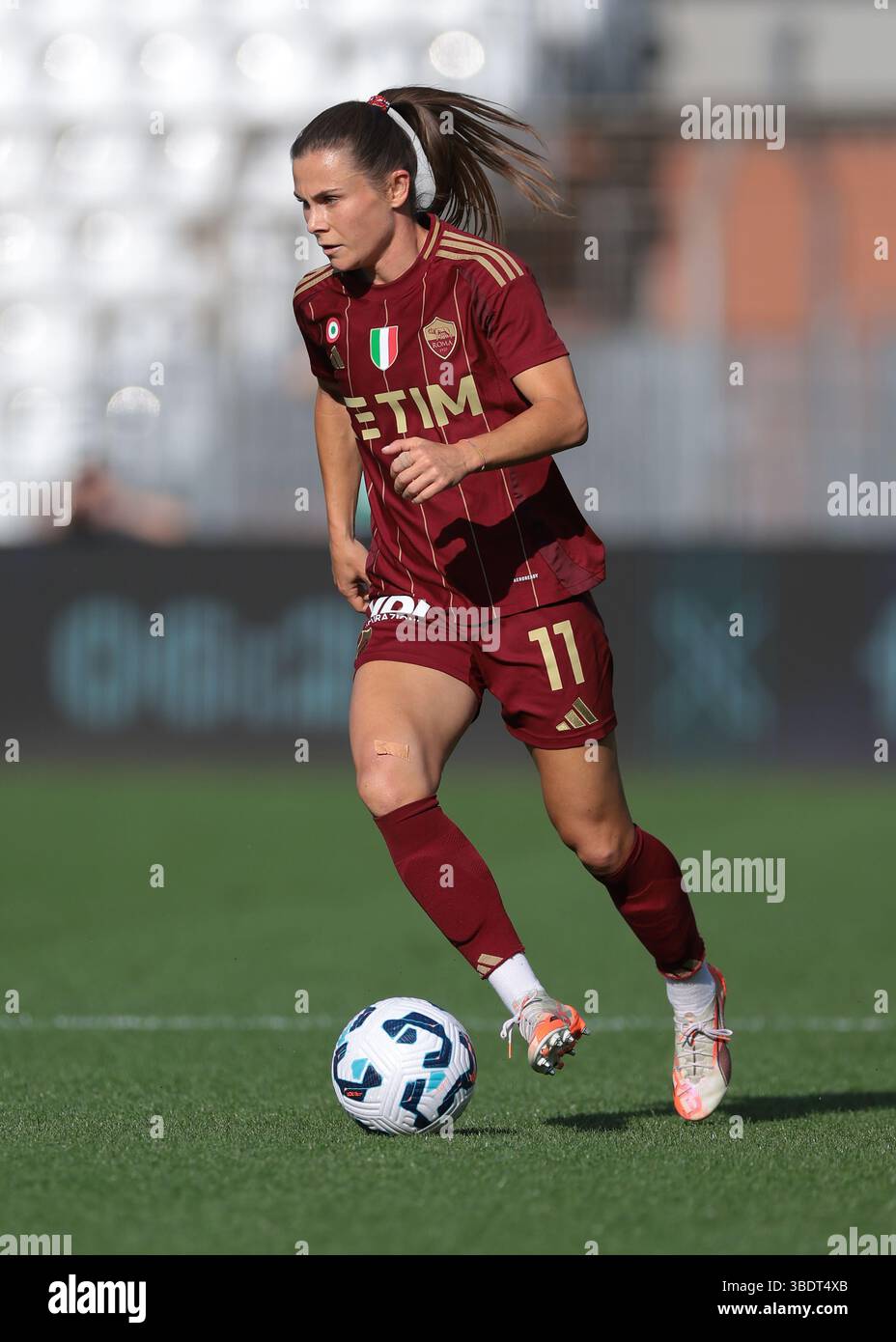 Como, Italien. Mai 2025. Emilie Haavi von AS Roma während des Finalspiels Juventus gegen AS Roma Coppa Italia im Stadio Giuseppe Sinigaglia, Como. Der Bildnachweis sollte lauten: Jonathan Moscrop/Sportimage Credit: Sportimage Ltd/Alamy Live News Stockfoto