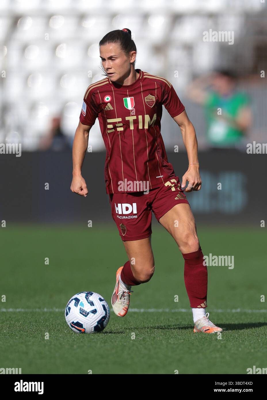 Como, Italien. Mai 2025. Emilie Haavi von AS Roma während des Finalspiels Juventus gegen AS Roma Coppa Italia im Stadio Giuseppe Sinigaglia, Como. Der Bildnachweis sollte lauten: Jonathan Moscrop/Sportimage Credit: Sportimage Ltd/Alamy Live News Stockfoto