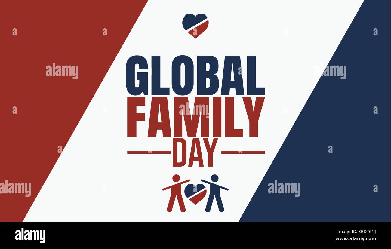 Globaler Familientag, 1. januar. Vektorvorlage für Banner, Grußkarte, Poster des Weltfamilientages. Stock Vektor
