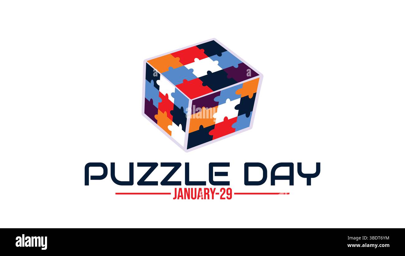 Puzzle-Tag im januar Design-Templet Stock Vektor