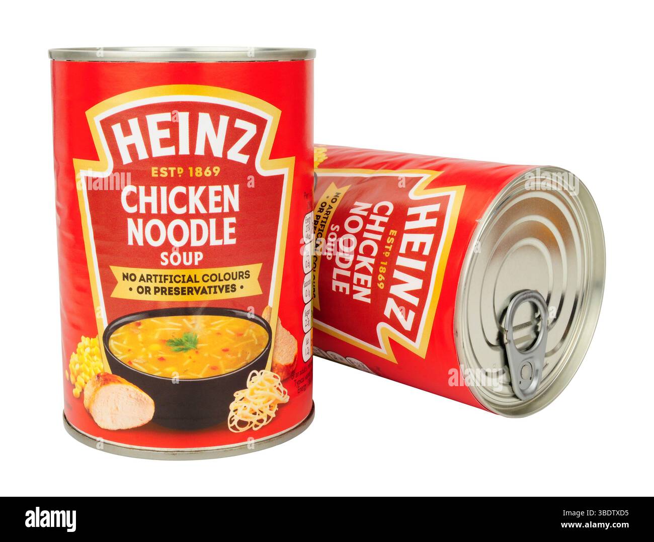 Heinz Hähnchennudelsuppe in einer 400-g-Dose Stockfoto
