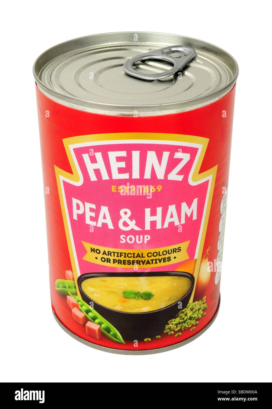 Heinz-Erbsen-Schinkensuppe in einer 400-g-Dose Stockfoto