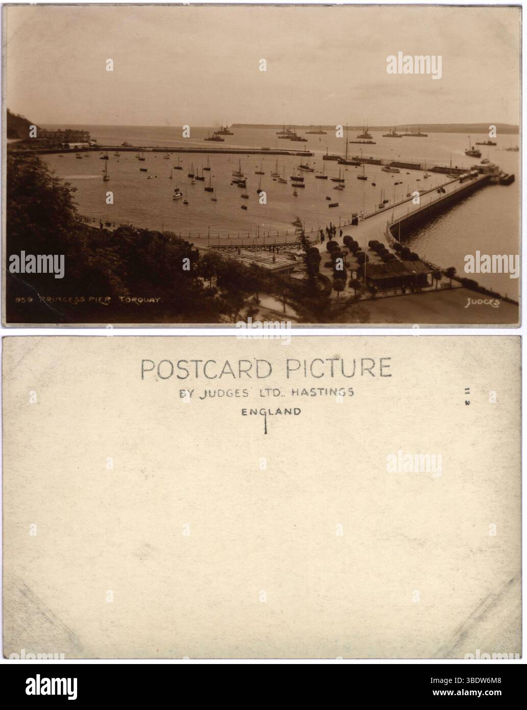 Richterpostkarte 959. PRINZESSIN PIER TORQUAY. RICHTER“ Stockfoto