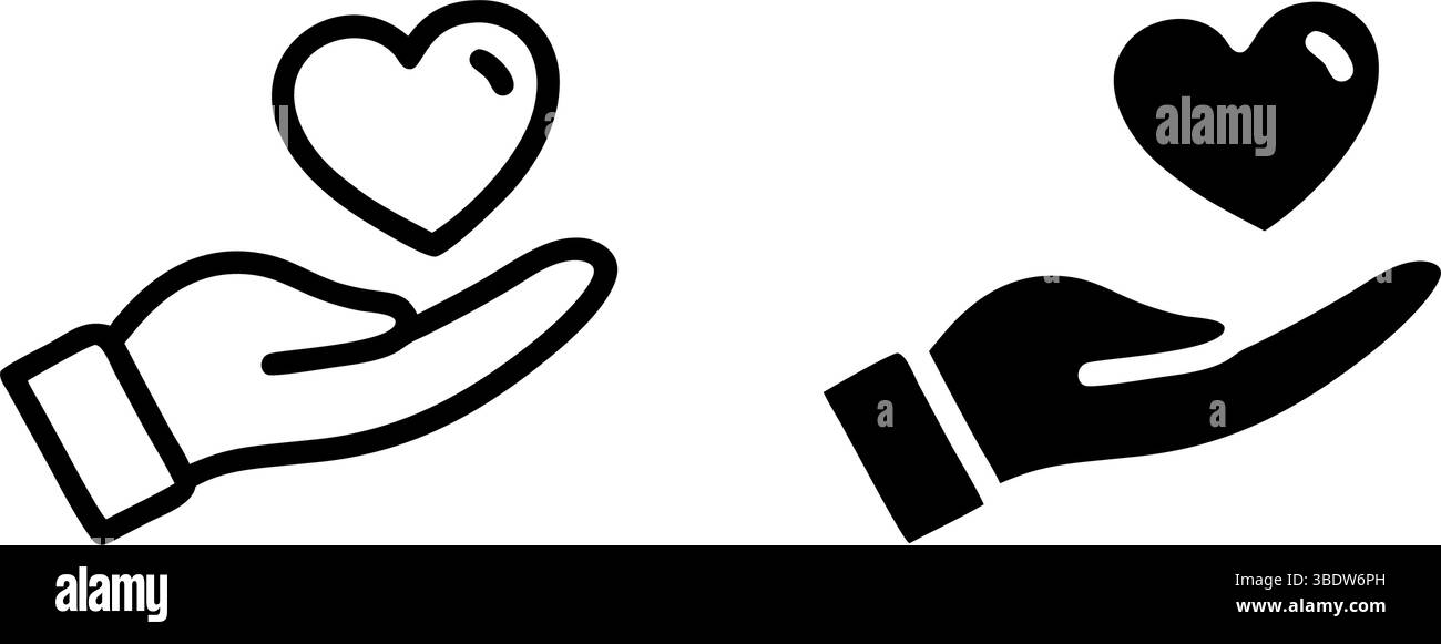 Symbol für Wohltätigkeitsunterstützung. Perfekt für Spenden oder Social Good Designs. Stock Vektor