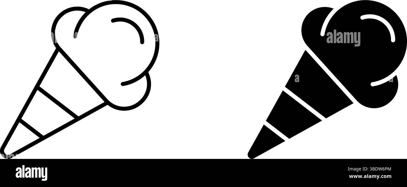 Eiskegel-Symbol. Ideal für Desserts oder Sommermotive. Stock Vektor