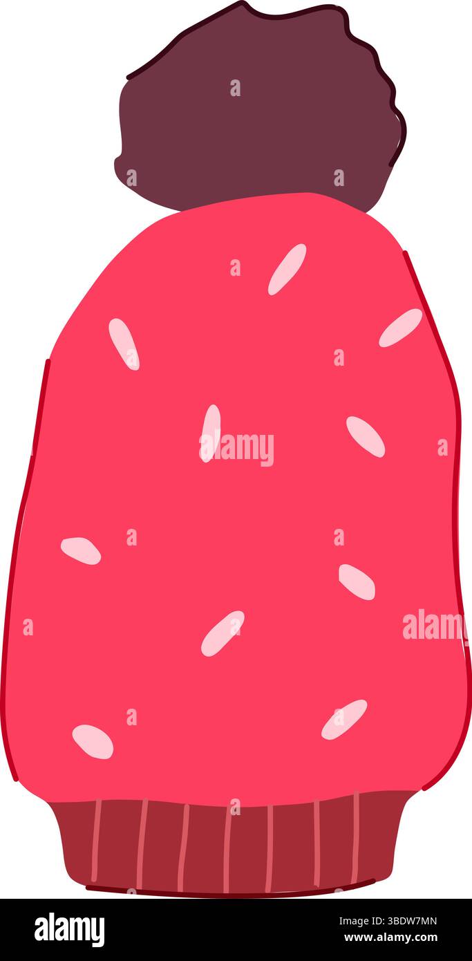 Slouchy Wintermütze stricken Cartoon Vektor Illustration Stock Vektor