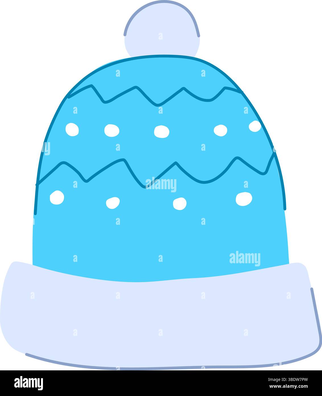 Wolle Wintermütze Stricken Cartoon Vektor Illustration Stock Vektor