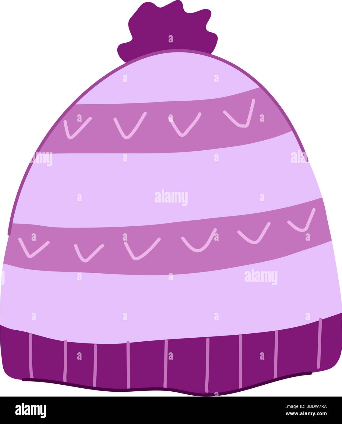 Fleece Wintermütze Stricken Cartoon Vektor Illustration Stock Vektor