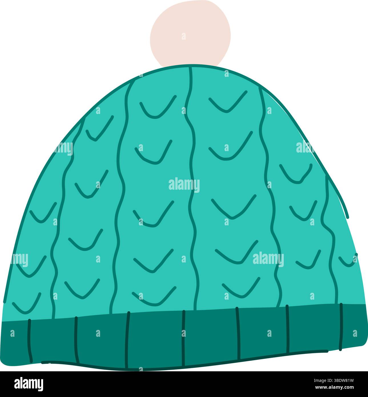 Alpaka Winter Hut stricken Cartoon Vektor Illustration Stock Vektor