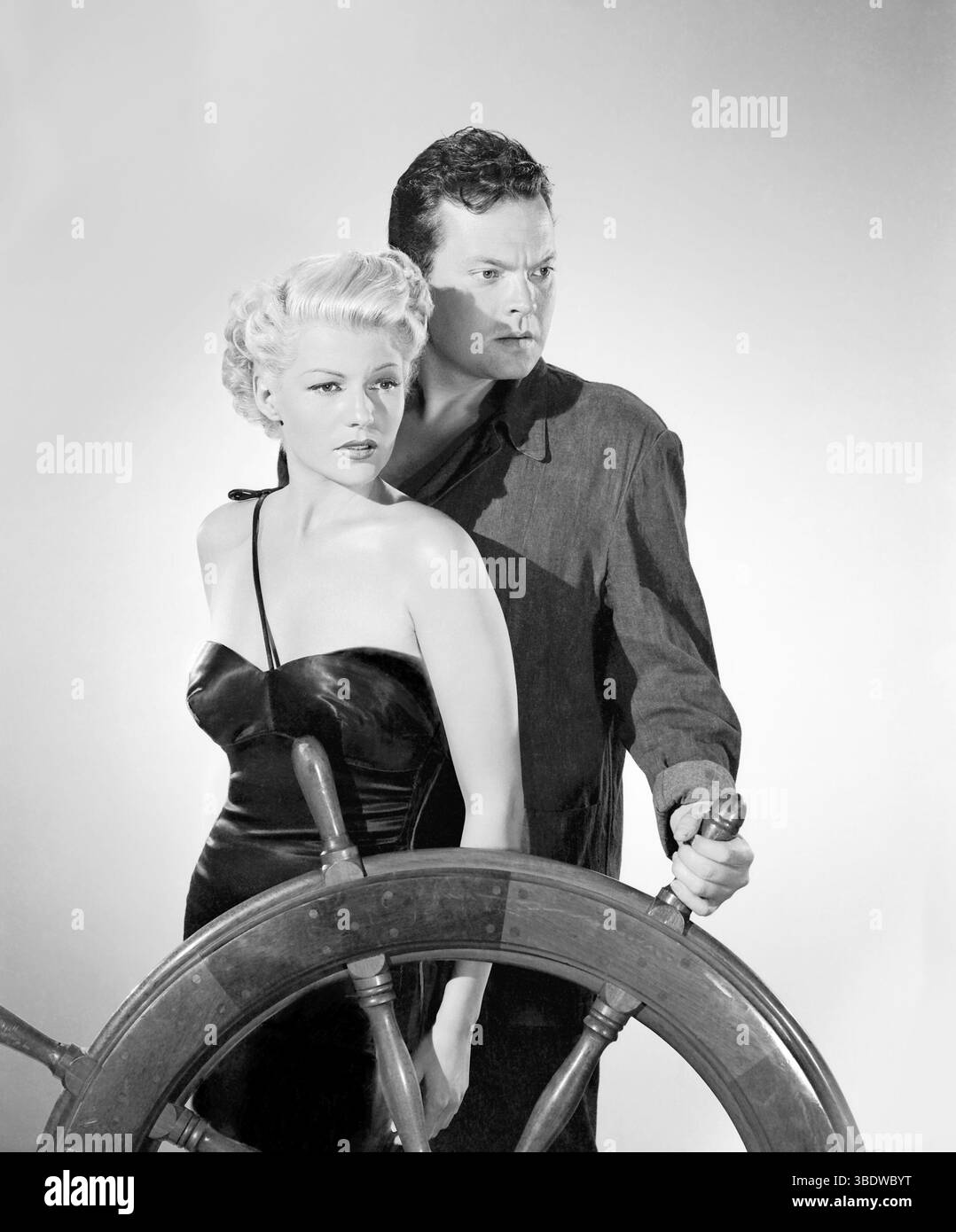 Werbefoto von Rita Hayworth und Orson Welles (die Dame aus Shanghai) 1947 Stockfoto