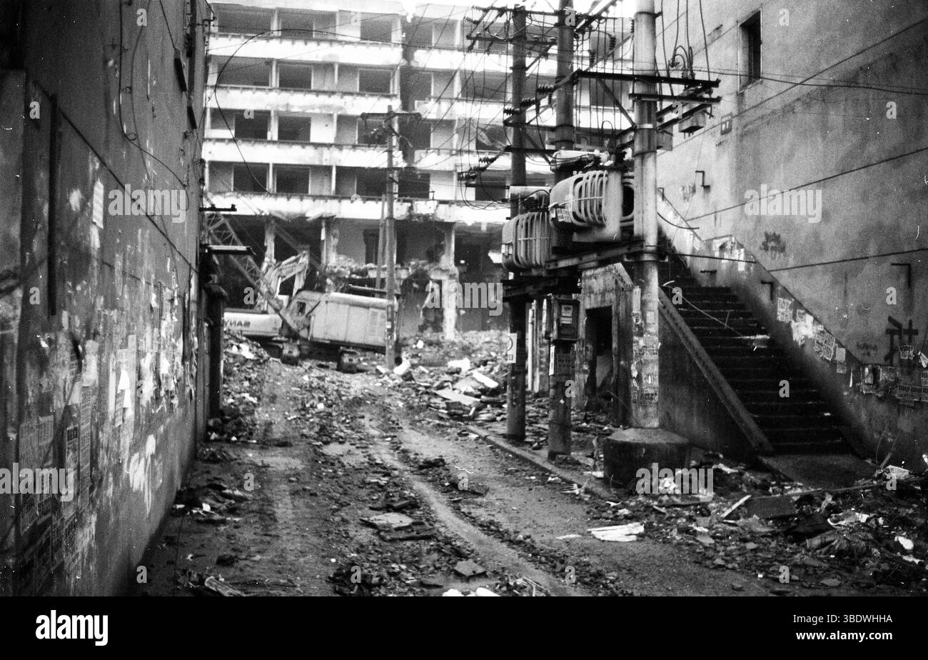 Anfang der 2010er Jahre Hefei Street Demolition for Real Estate Development, Anhui, China Stockfoto