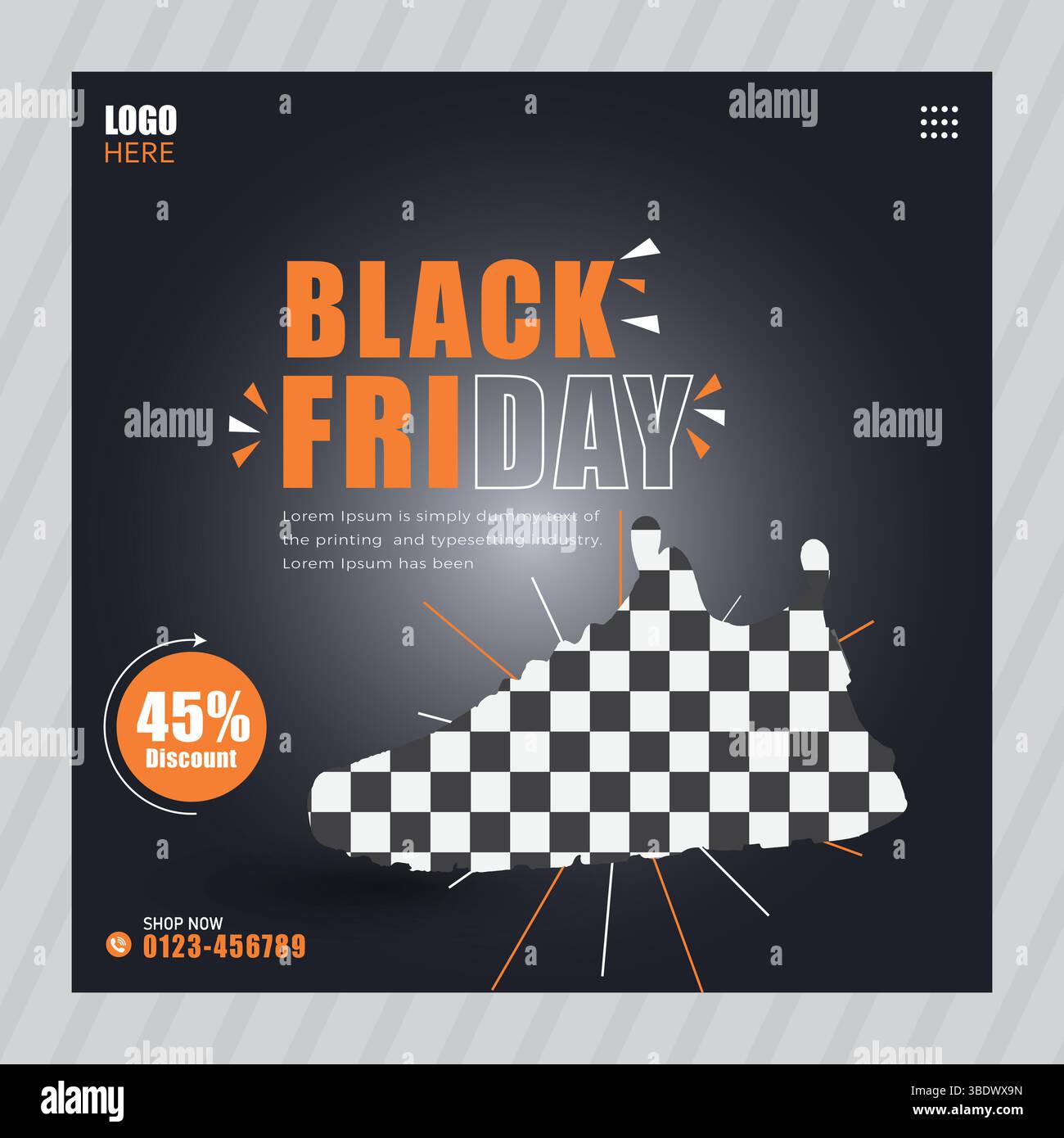 Schuhe Post in sozialen Medien Stock Vektor