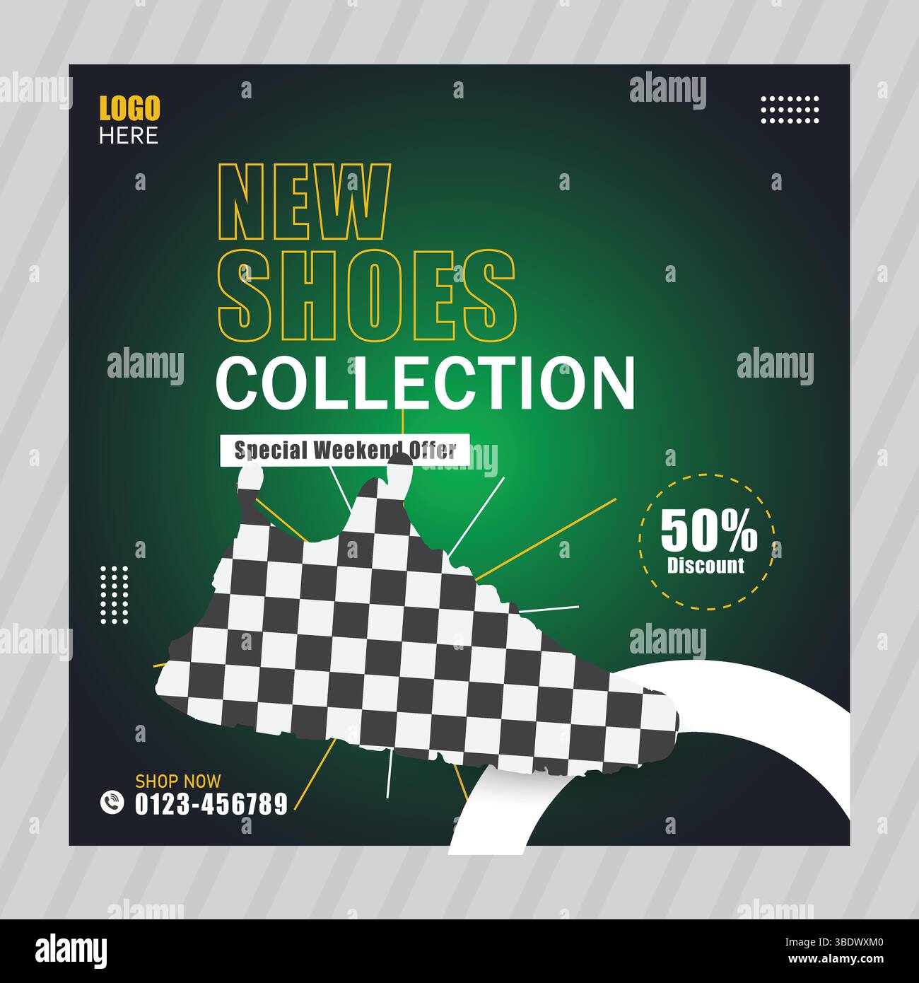 Schuhe Post in sozialen Medien Stock Vektor