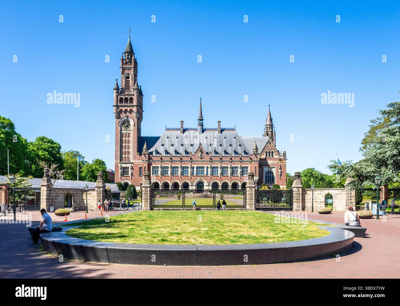 Der Friedenspalast, Sitz des Internationalen Gerichtshofs der Vereinten Nationen, in den Haag, Niederlande. Stockfoto