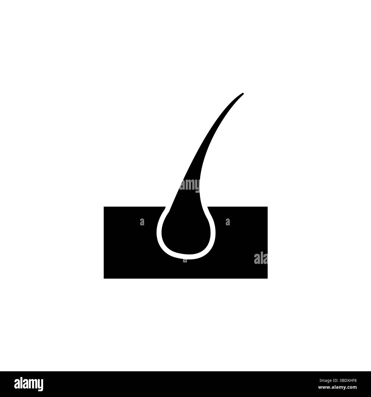 Wachsender Follikel, Haarzwiebelbehandlung Solid Flat Vector Symbol isoliert auf weißem Hintergrund. Stock Vektor