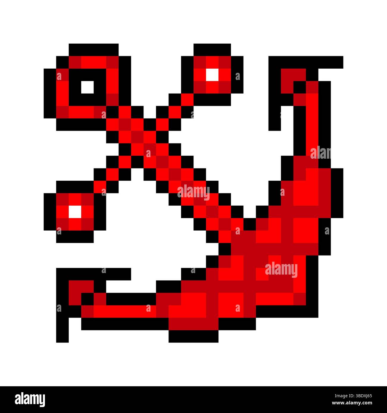 Anker im Pixelstil Stock Vektor