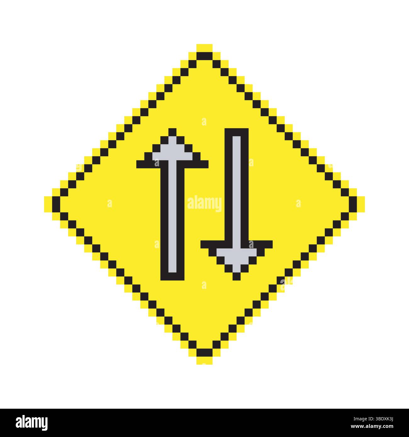 Verkehrszeichen in Pixelart Stock Vektor