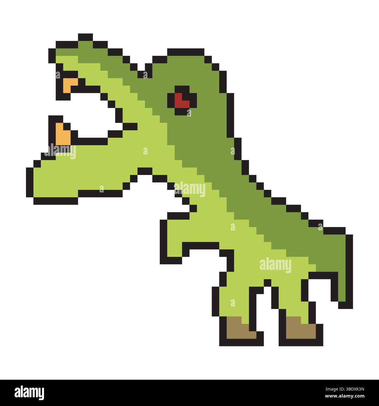 Niedliche Figuren-Dinosaurier-Pixelkunst Stock Vektor